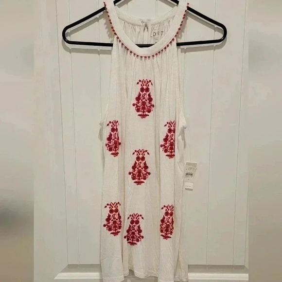 LOFT Tops - Ann Taylor Loft White Halter Top NWT